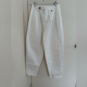 New Doen White “Grover” Cotton Loose Trousers - L